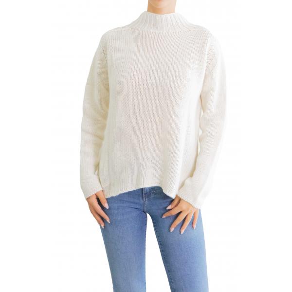 Maglione tinta unita collo alto 